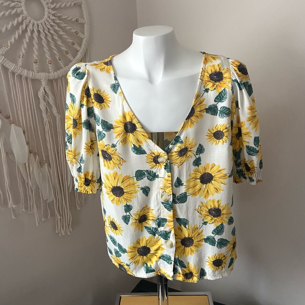 H & M Sunflower Print Women's Top